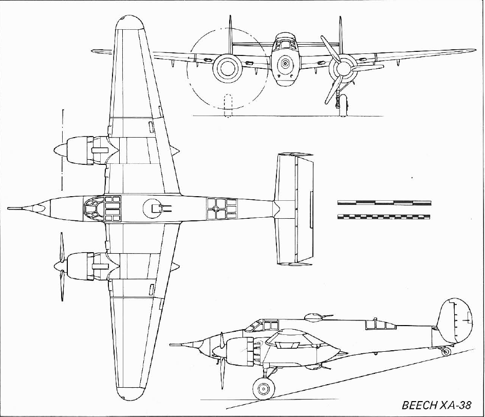 Beechcraft model 18 чертежи