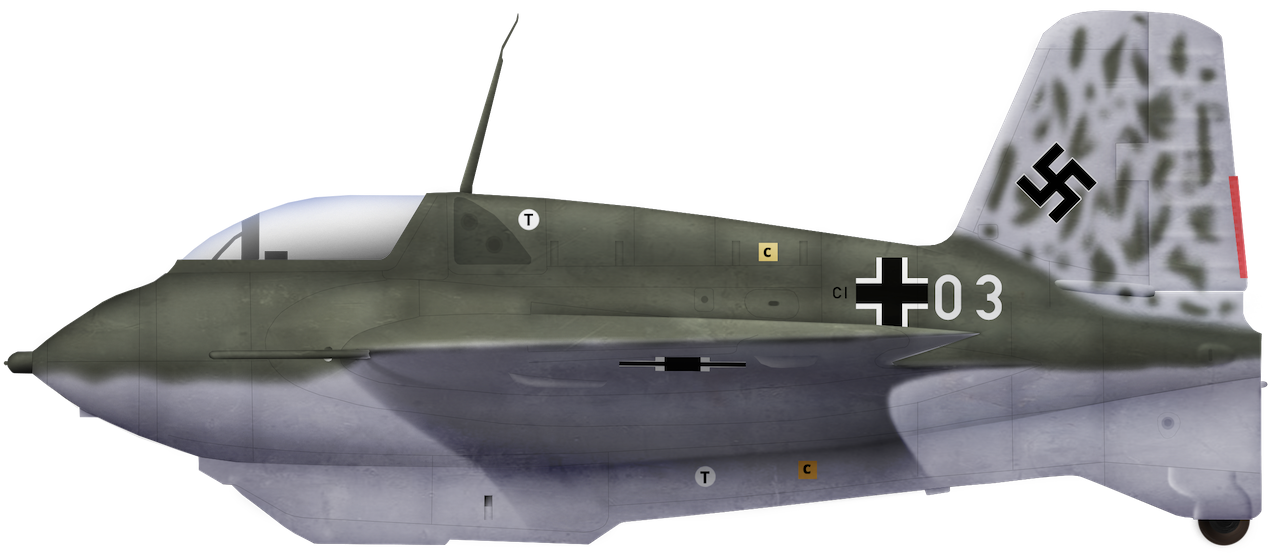 Messerschmitt Me163 B-1A Komet Yellow 15 1/72 finished plane Easy model 
